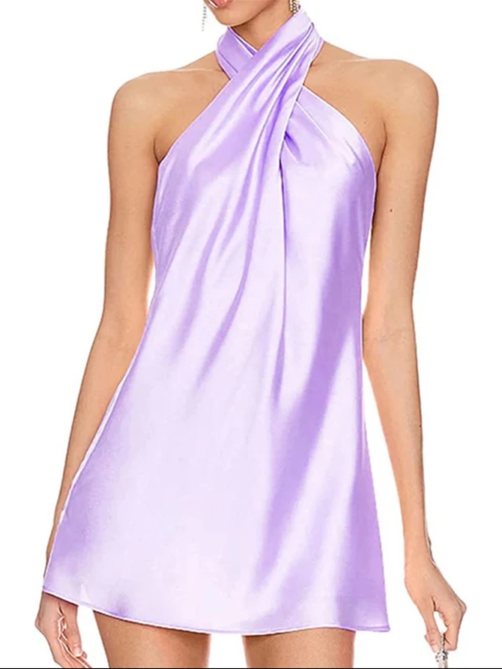 Show Me Your MuMu Lavender Satin Halter Chemise